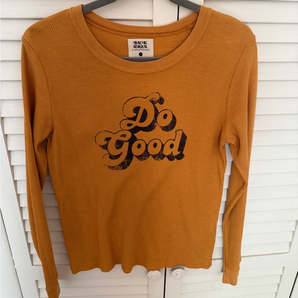 Anthropologie Rust Waffle Knit Top